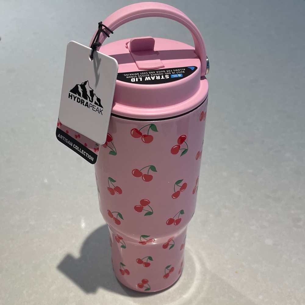 New Hydrapeak Voyager 18oz Tumbler Handle Stainless Steel bottle cherry & pink⭐️ - Picture 3 of 17